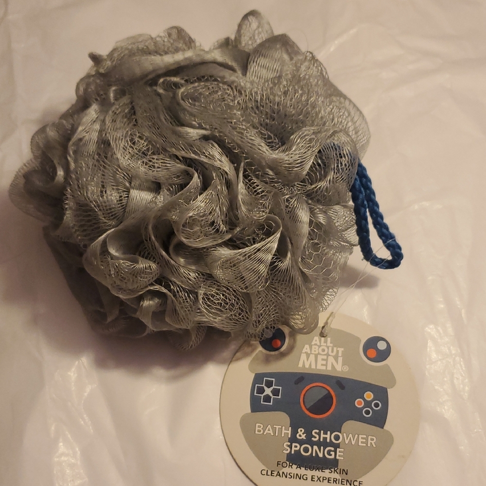 All About Men Bath & Shower Sponge Jumbo Size NWT